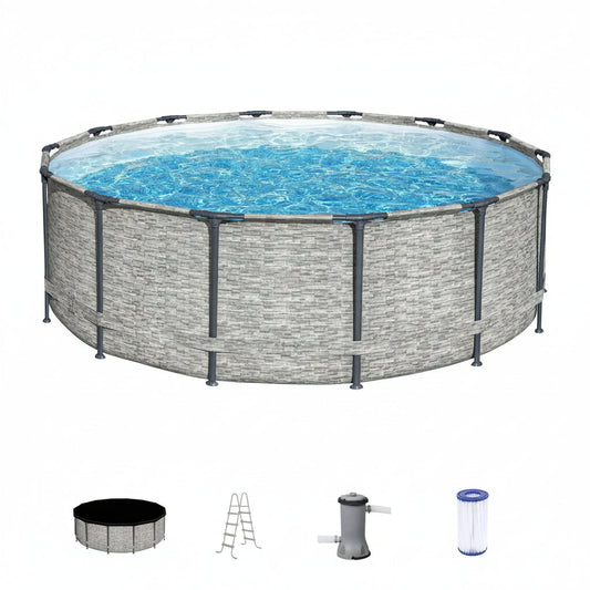 Ground Swimming Pool with Pump & Cover