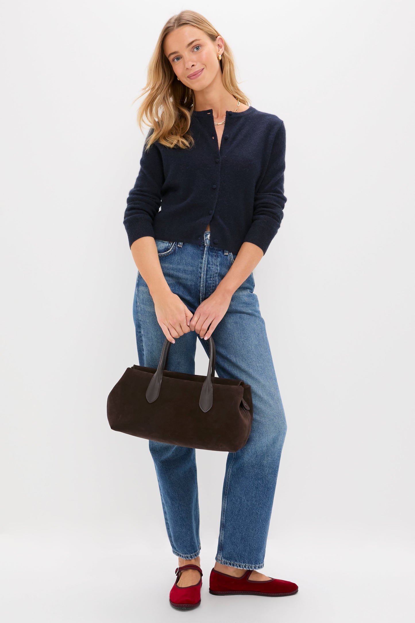 Navy Cashmere Riley Cardigan