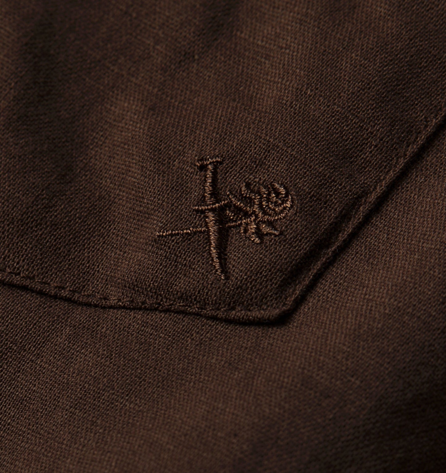 Linen Cuban Collar SS Shirt - Espresso