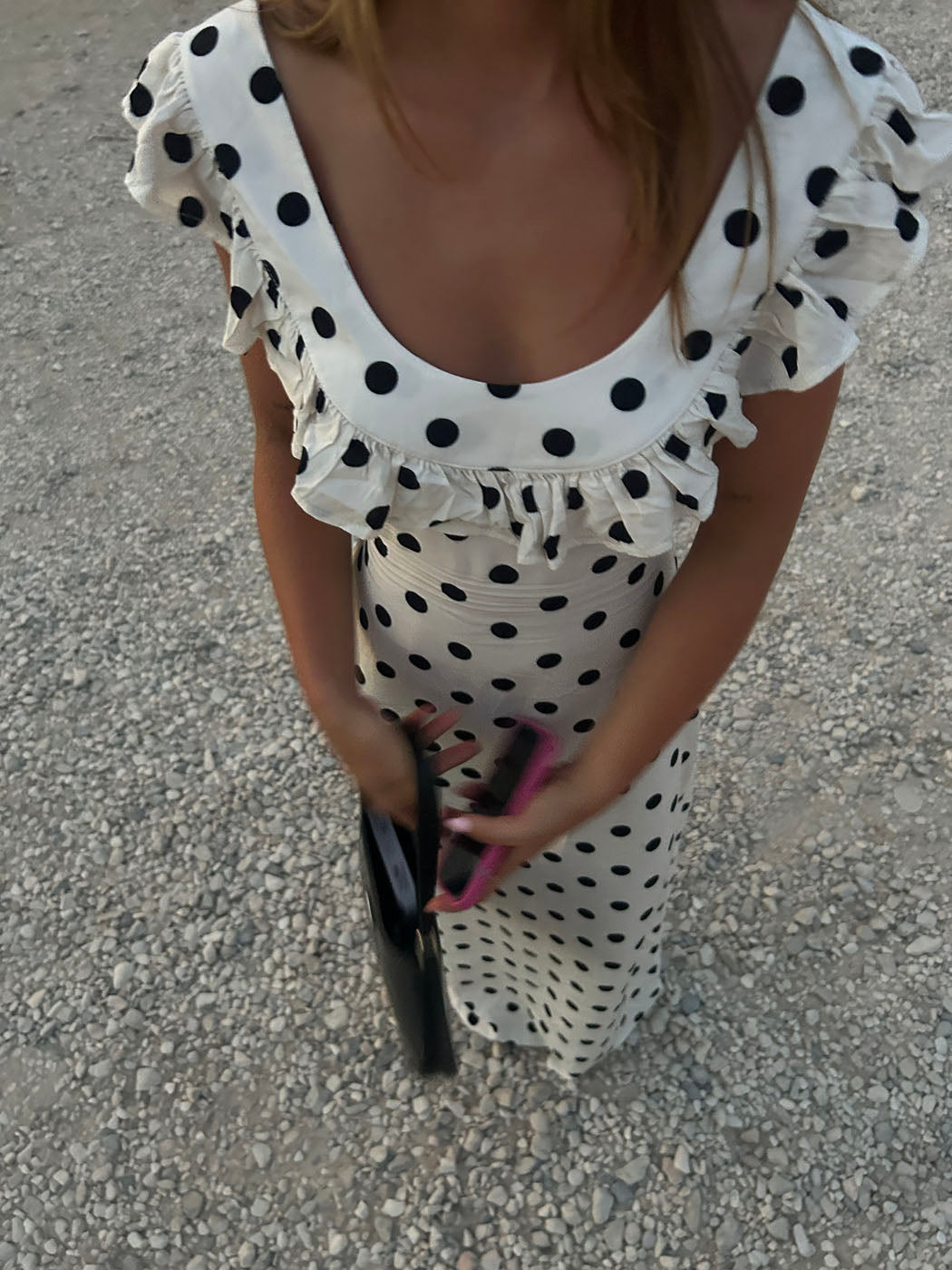 Luna dress with polka dots - White/black